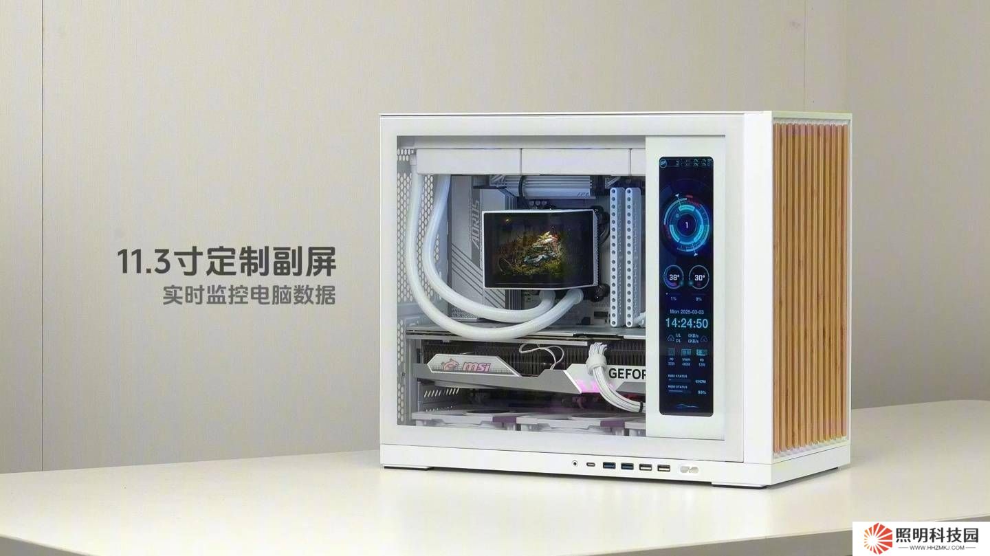 閃鱗G600機箱亮相：M-ATX規格，木質格柵，可選裝11.3英寸豎向副屏